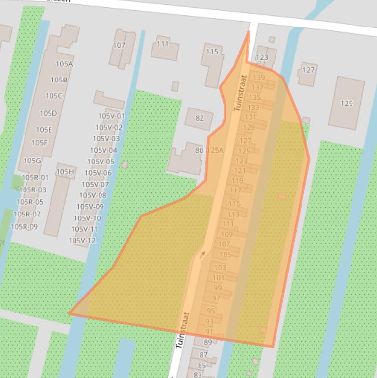 Kaart van postcodegebied 2771BZ.