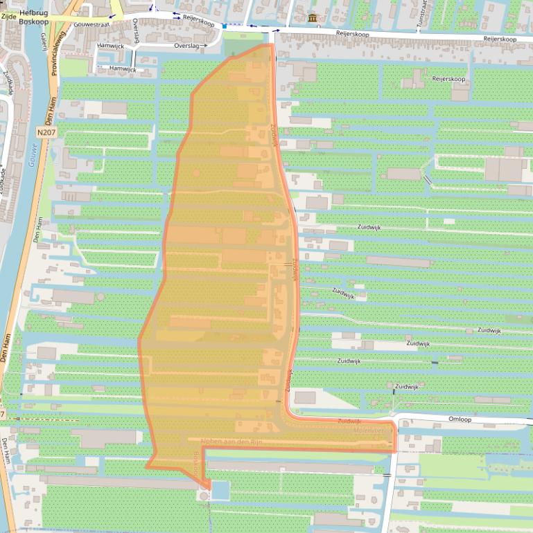 Kaart van postcodegebied 2771CB.