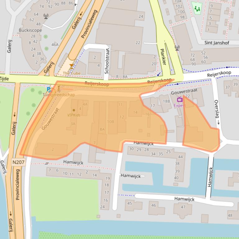 Kaart van postcodegebied 2771CG.