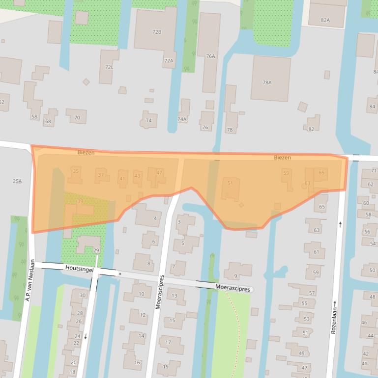 Kaart van postcodegebied 2771CR.