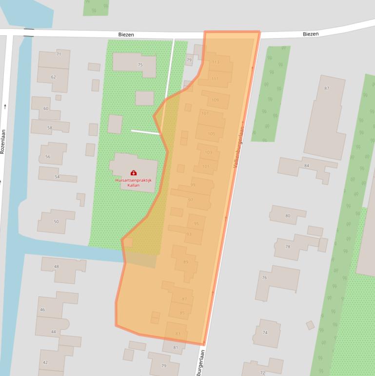 Kaart van postcodegebied 2771CZ.