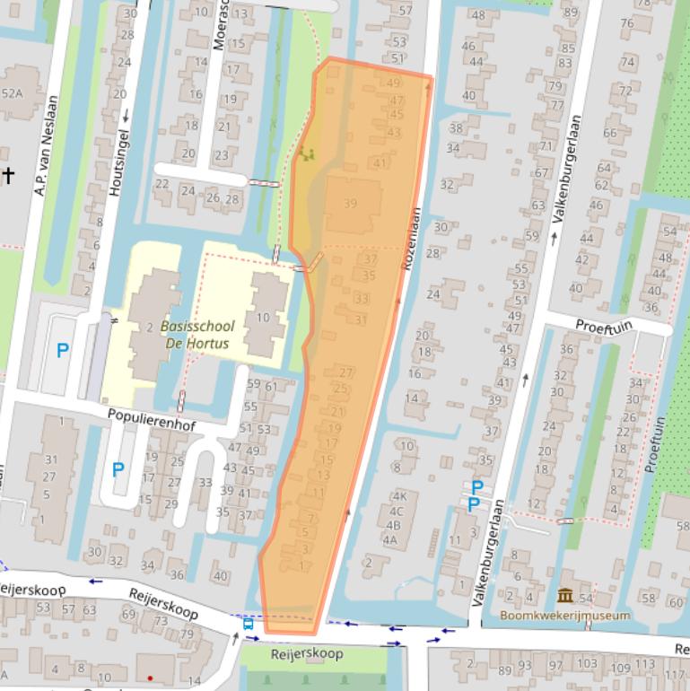 Kaart van postcodegebied 2771DB.