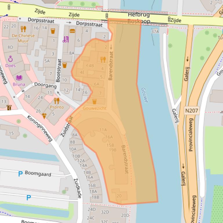 Kaart van postcodegebied 2771DJ.