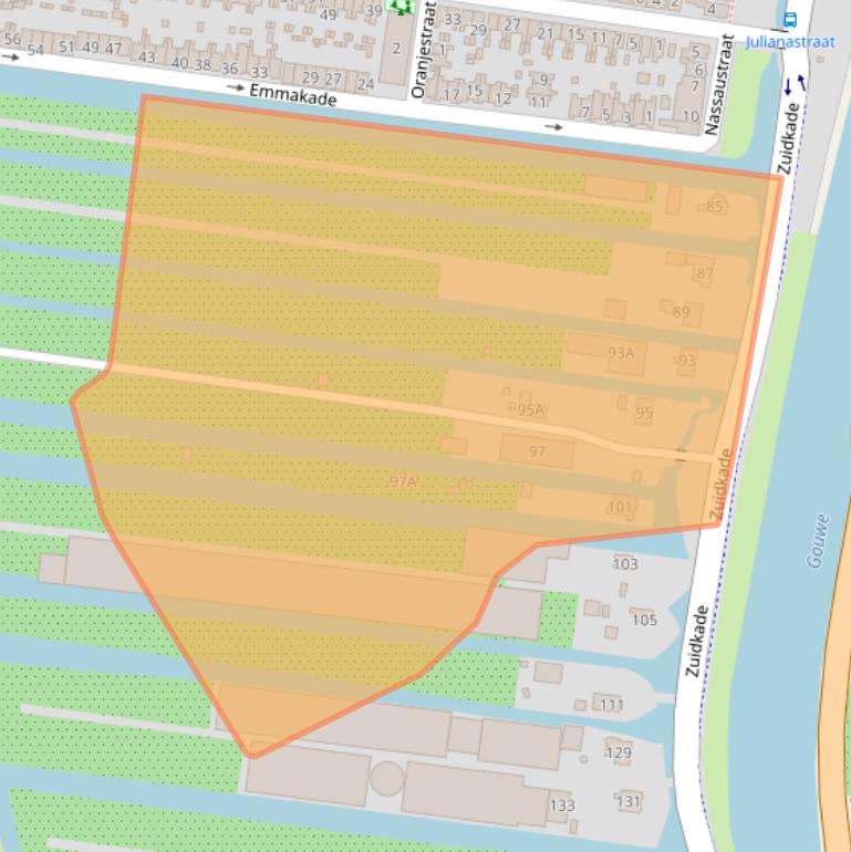 Kaart van postcodegebied 2771DS.