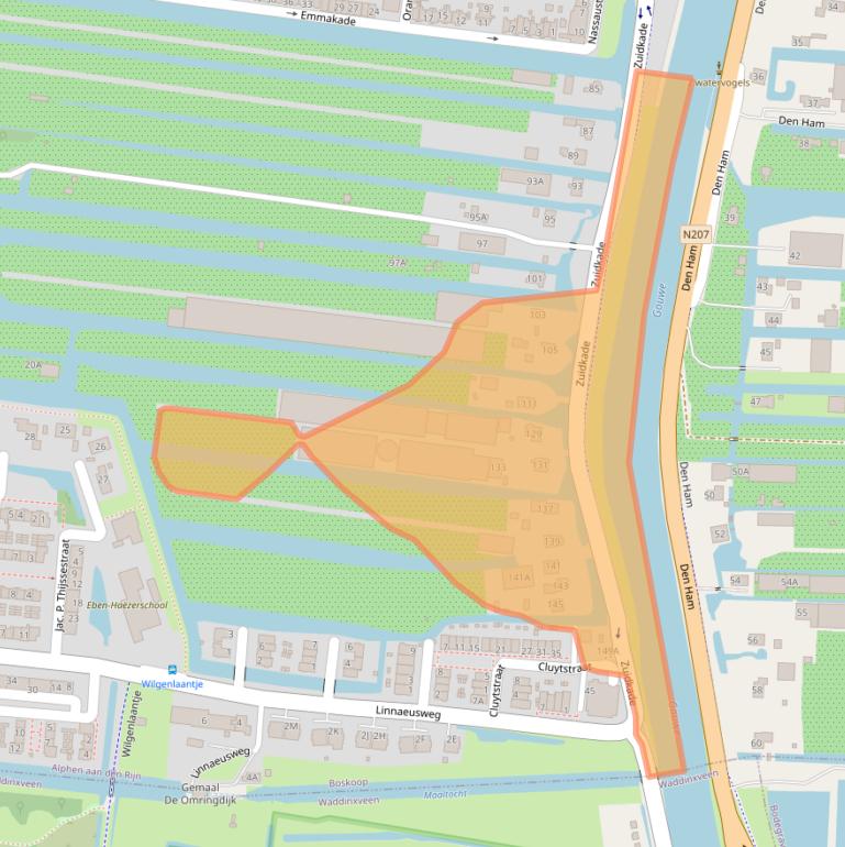 Kaart van postcodegebied 2771DT.