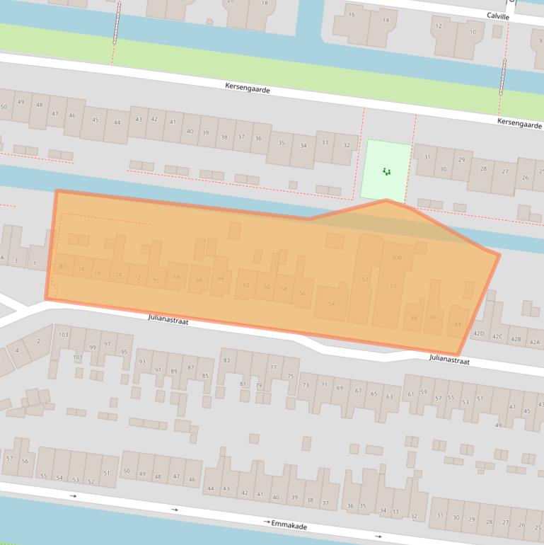 Kaart van postcodegebied 2771DZ.