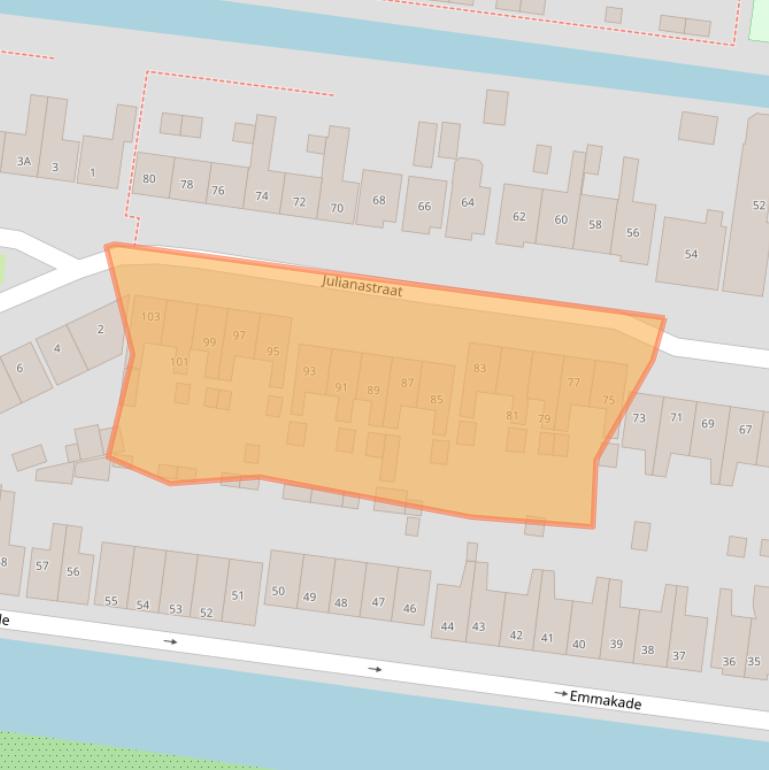 Kaart van postcodegebied 2771EC.