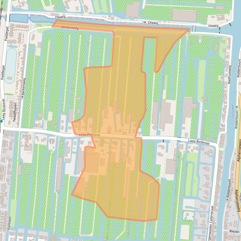 Kaart van postcodegebied 2771GW.