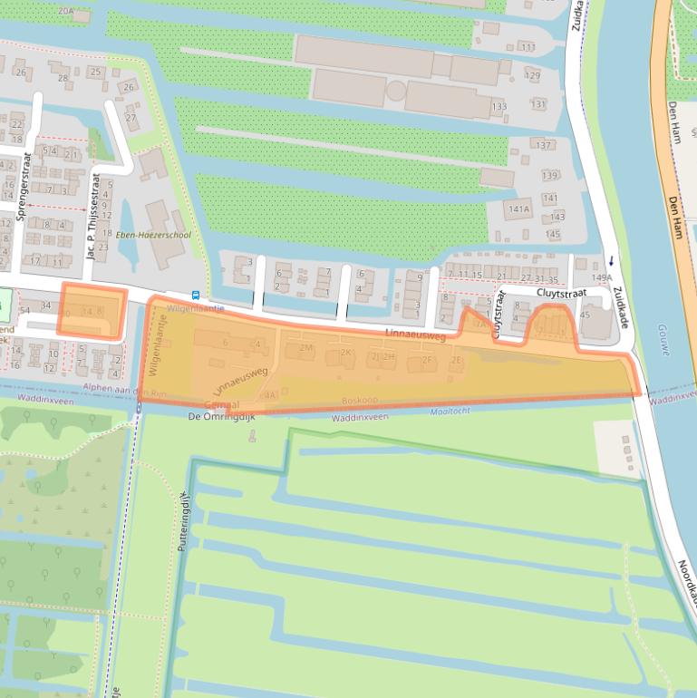 Kaart van postcodegebied 2771HD.