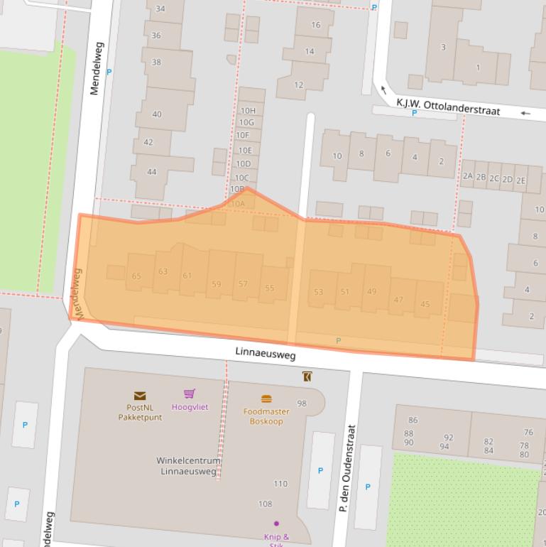 Kaart van postcodegebied 2771HJ.