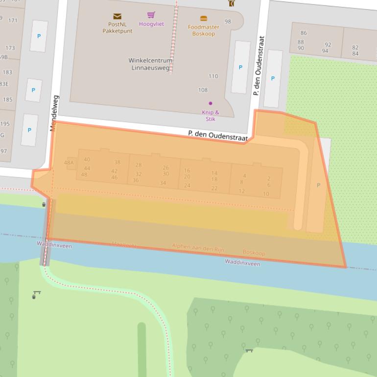 Kaart van postcodegebied 2771HR.