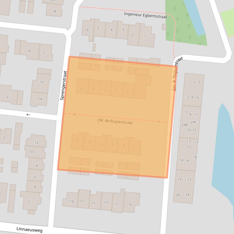 Kaart van postcodegebied 2771HX.