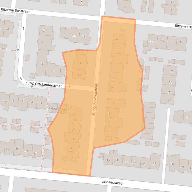 Kaart van postcodegebied 2771JE.