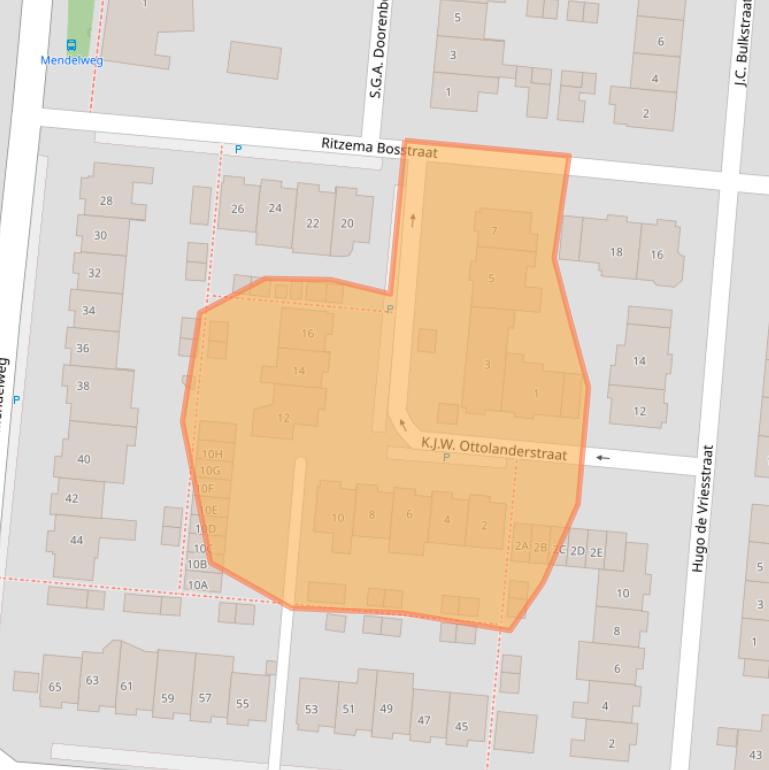 Kaart van postcodegebied 2771JH.