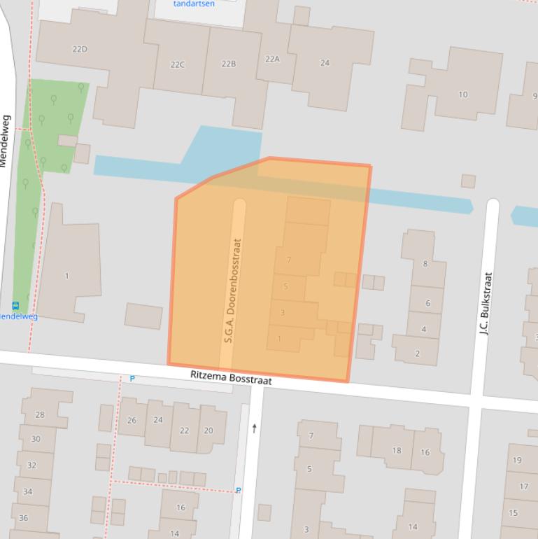 Kaart van postcodegebied 2771JJ.