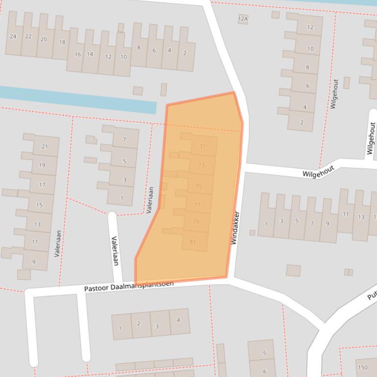 Kaart van postcodegebied 2771LB.