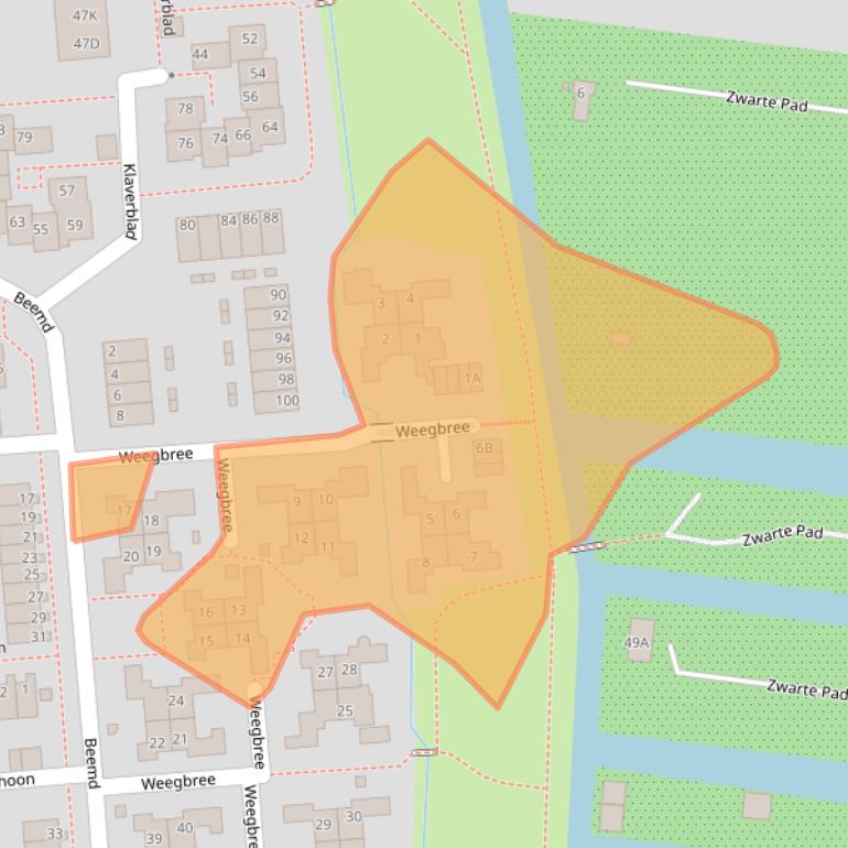Kaart van postcodegebied 2771LH.