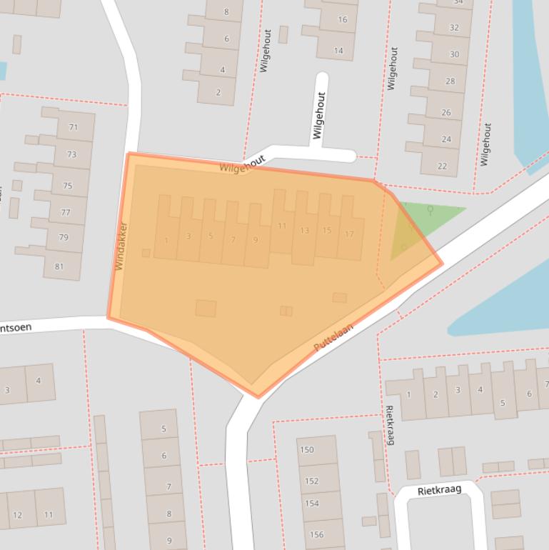 Kaart van postcodegebied 2771LR.