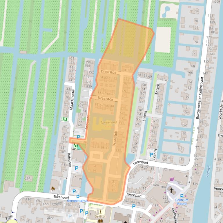 Kaart van postcodegebied 2771MW.