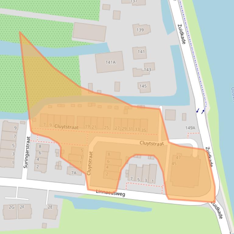 Kaart van postcodegebied 2771NN.