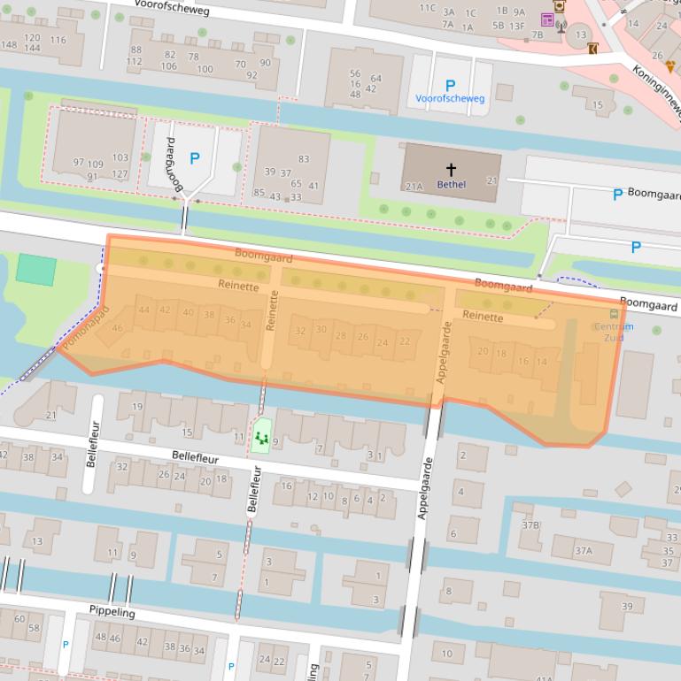 Kaart van postcodegebied 2771PE.