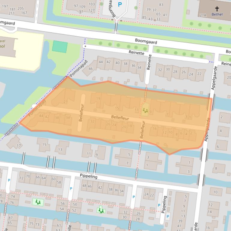 Kaart van postcodegebied 2771PG.