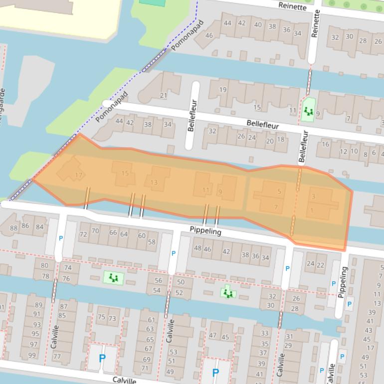 Kaart van postcodegebied 2771PH.