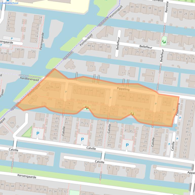 Kaart van postcodegebied 2771PJ.