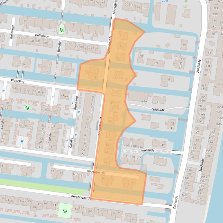 Kaart van postcodegebied 2771PK.