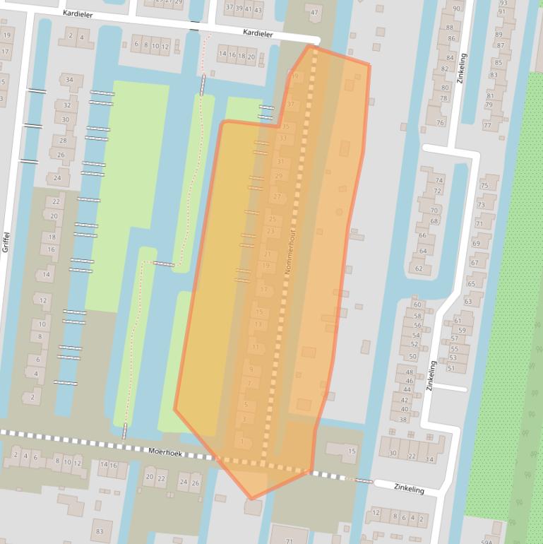 Kaart van postcodegebied 2771PW.