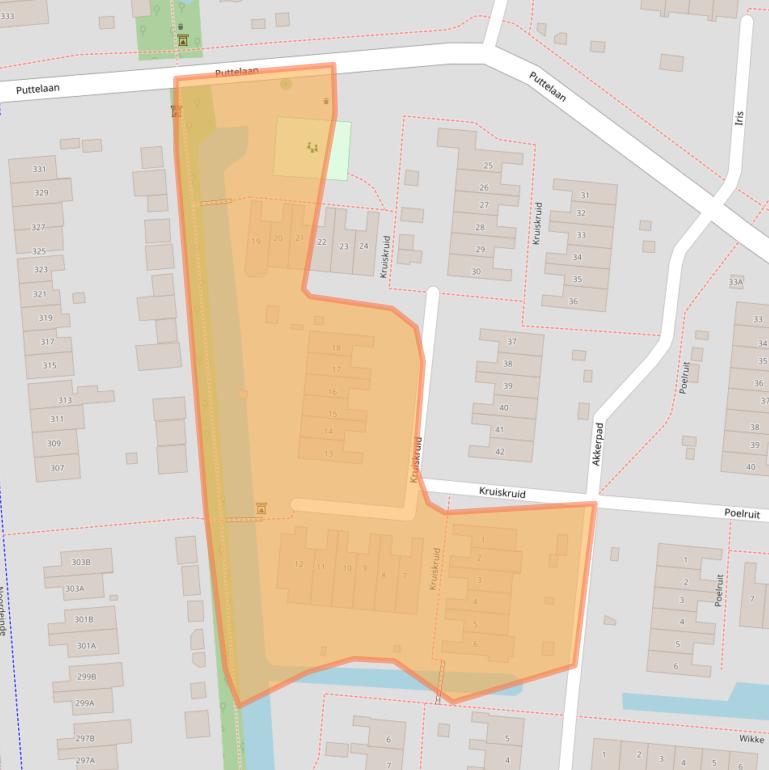 Kaart van postcodegebied 2771RA.