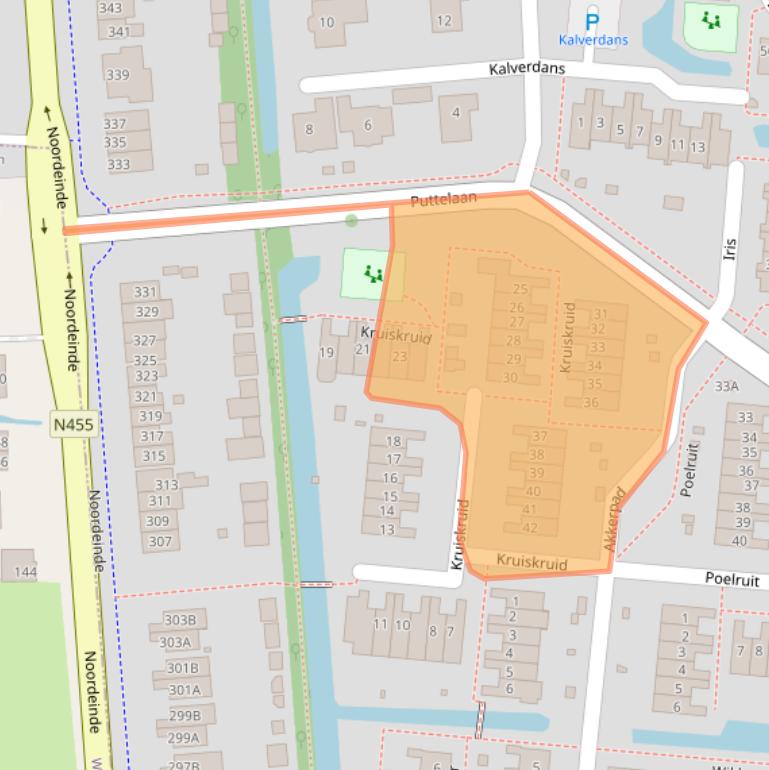 Kaart van postcodegebied 2771RB.