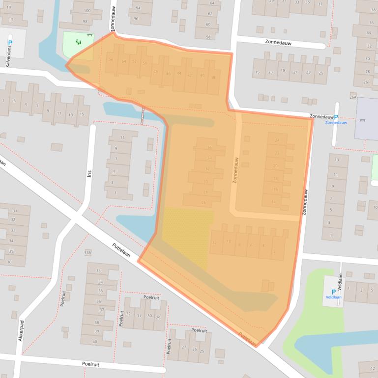 Kaart van postcodegebied 2771RM.