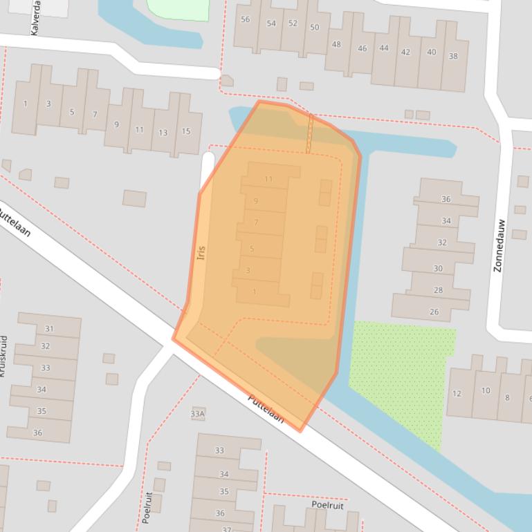 Kaart van postcodegebied 2771RT.