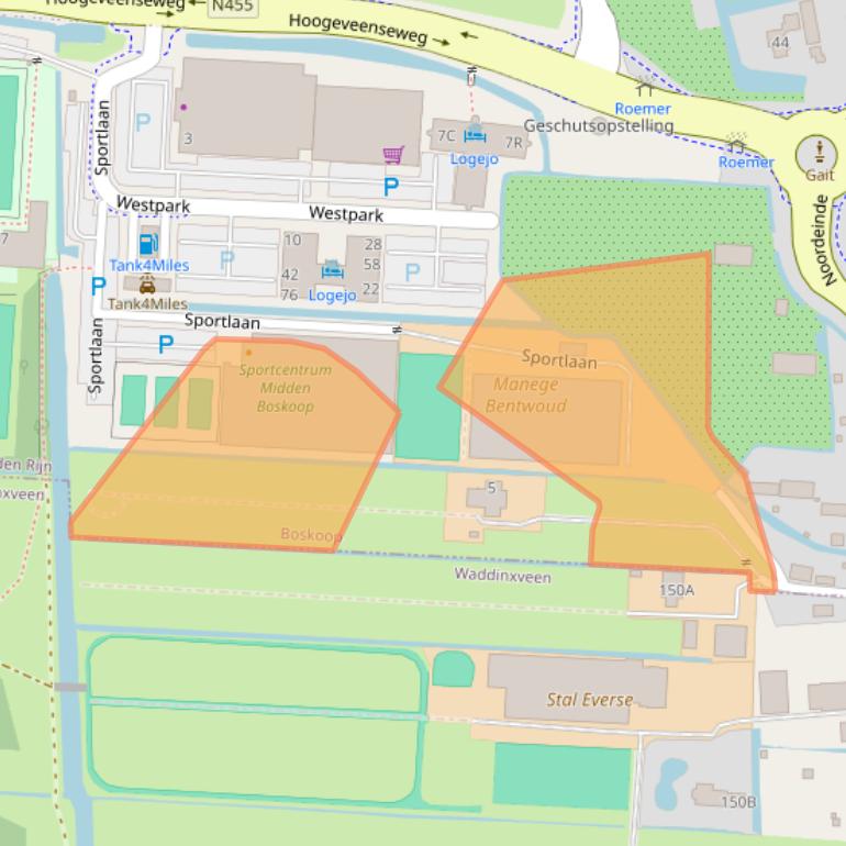 Kaart van postcodegebied 2771RW.