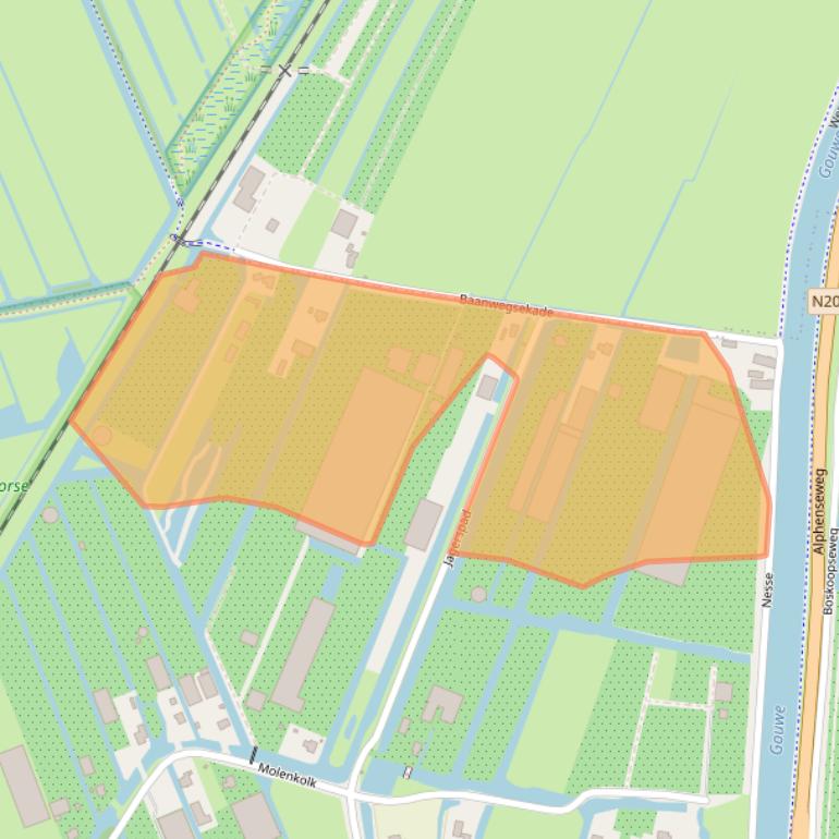 Kaart van postcodegebied 2771RZ.