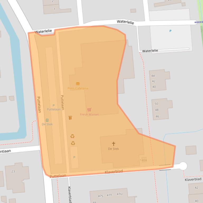 Kaart van postcodegebied 2771SV.