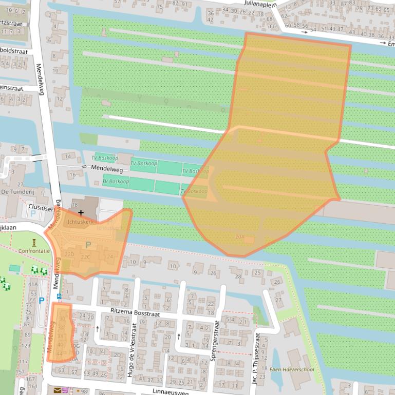 Kaart van postcodegebied 2771TP.