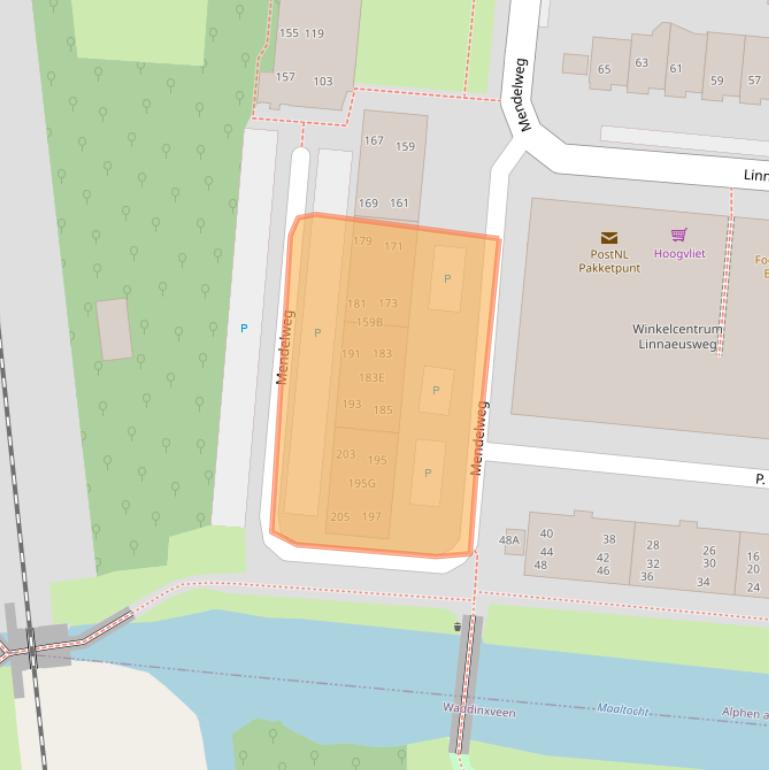 Kaart van postcodegebied 2771TR.