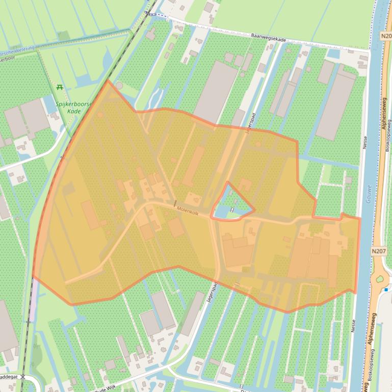 Kaart van postcodegebied 2771WE.