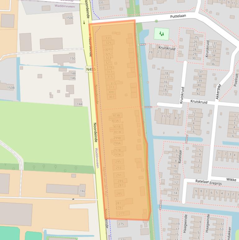 Kaart van postcodegebied 2771WP.