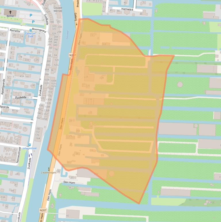 Kaart van postcodegebied 2771WX.