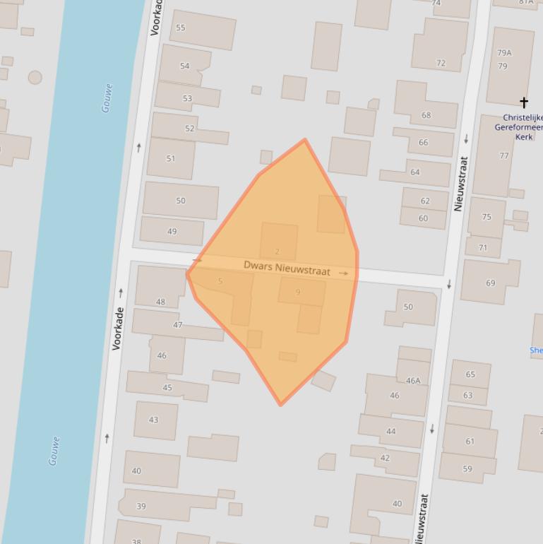 Kaart van postcodegebied 2771XB.