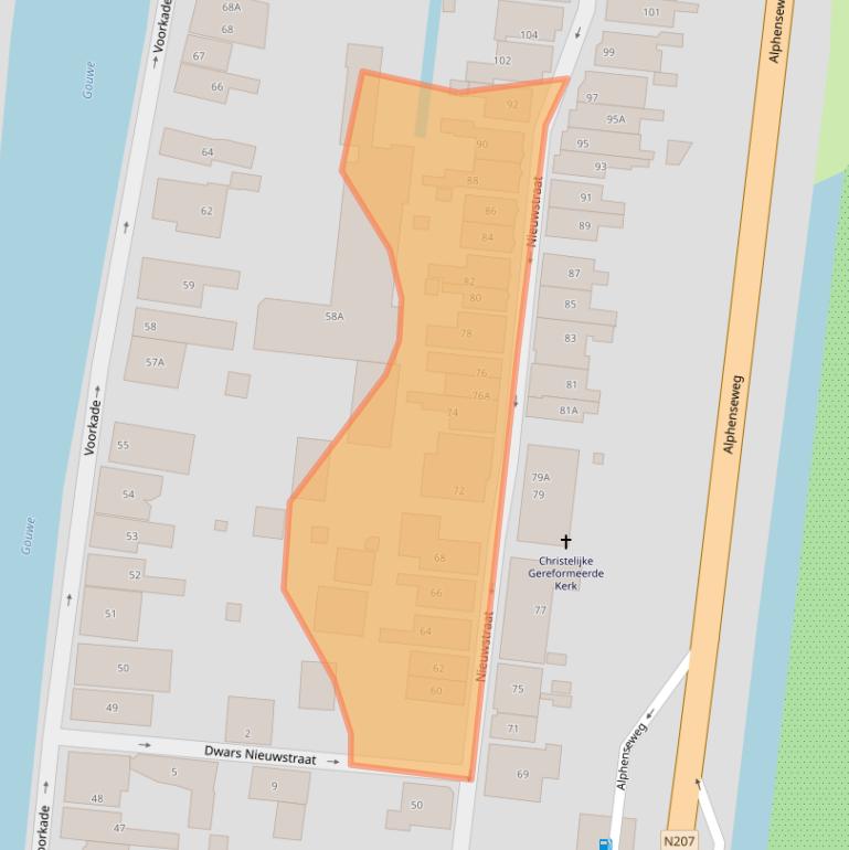 Kaart van postcodegebied 2771XD.