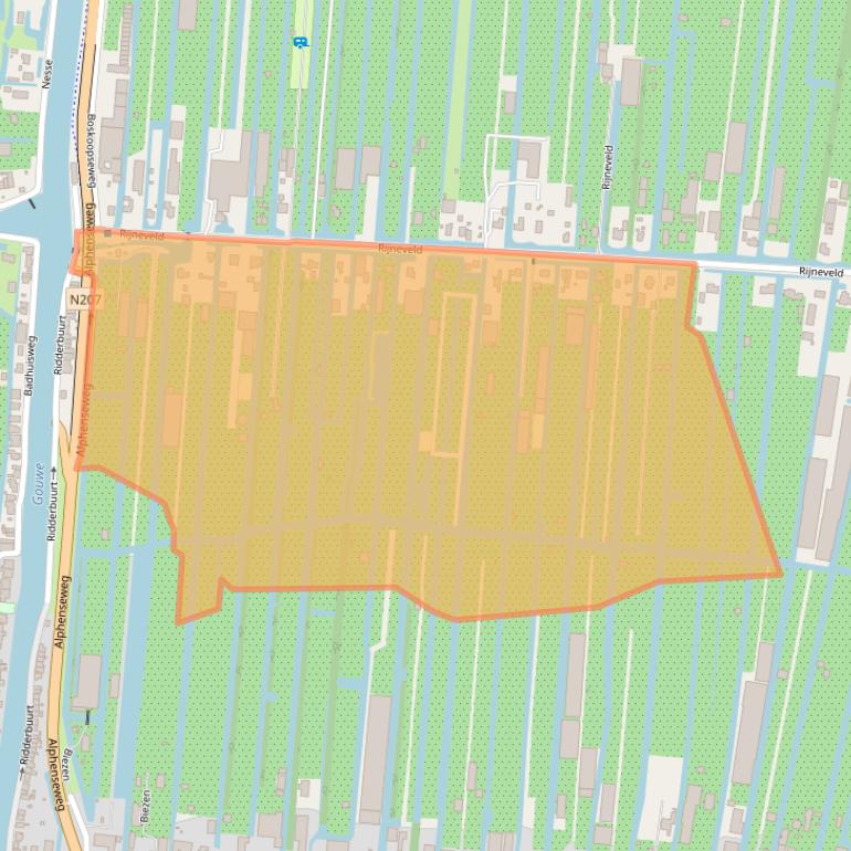 Kaart van postcodegebied 2771XX.