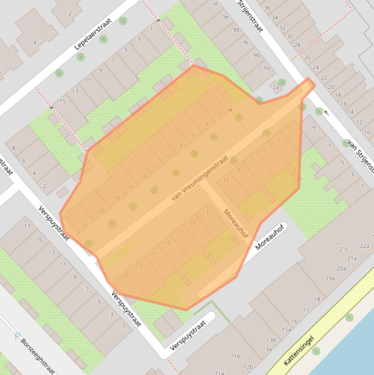 Kaart van postcodegebied 2801AV.