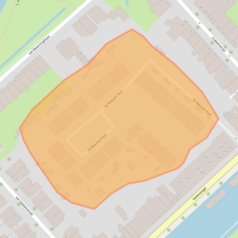 Kaart van postcodegebied 2801AW.