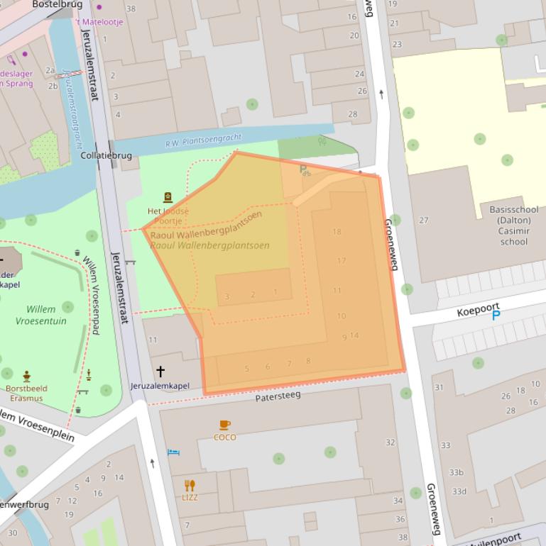 Kaart van postcodegebied 2801BB.
