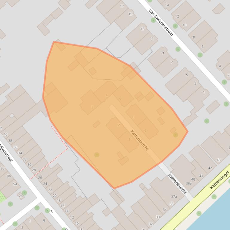 Kaart van postcodegebied 2801BZ.