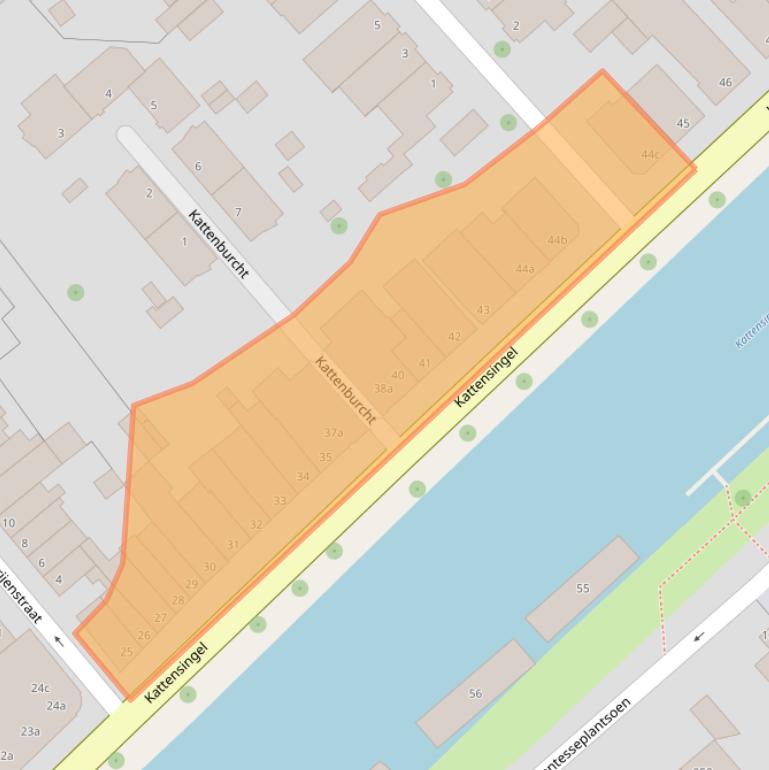 Kaart van postcodegebied 2801CB.